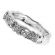 Milgrain Decorated Band with Prong and Micro-Prong Set Round Diamonds in 18k White Gold