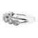 Split Shank Right Hand Fashion Ring with Bezel Set Diamonds Surrounded by Beaded Milgrain in 18K White Gold