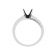 4 Prong Engagement Ring with Micro-Pav?? Set Diamonds Bordered by Beaded Milgrain in 18k White Gold