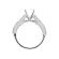 4 Prong Semi-Mount Engagement Ring with Beaded Milgrain and Round Diamonds Set in 18k White Gold