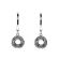 Round Halo Style Dangling Earrings with Diamonds Set in 18k White Gold