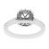 Semi-Mount Square Halo Engagement Ring with Diamonds Set in 18k White Gold