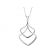 Dangling Double Diamond Shaped Pendant with Diamond Rounds in 14k White Gold