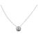 Round Halo Style Solitaire Pendant with Diamonds Set in 18k White Gold
