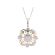 Two Tone Pendant with Prong Set Diamonds in 18k White Gold and Bezel Set Diamonds in 18k Rose Gold Filigree Design