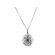 Double Halo Style Solitaire Sapphire Pendant with Diamond Rounds Set in 18K White Gold