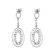 Dangling Oval Earrings with Filigree Design and Diamonds in 18k White Gold