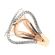 Two Tone X Style Crossover Statement Ring in 18K Rose Gold with Diamonds Set in 18K White Gold