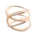 Open Crossover Ring with Intersecting Rows of Diamonds in 18k Rose Gold