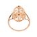 Marquise Shaped Split Shank Statement Ring with Diamonds and Filigree Design in 18k Rose Gold