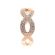 Twist Style Right Hand Fashion Ring with Rows of Diamonds Bordered by Beaded Milgrain in 18K Rose Gold