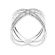 Double Criss Cross Ring with Diamonds Set in 14k White Gold