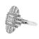 Oval Shaped Statement Ring with Rows of Diamonds Surrounded by Beaded Milgrain in 18K White Gold