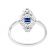 Vintage Inspired Statement Sapphire Ring with Diamond Rounds and Beaded Milgrain Set in 18K White Gold