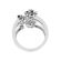 Bypass Statement Ring with Clover Design and Bezel Set Diamond Rounds in 14K White Gold