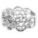 Right Hand Fashion Ring with Bezel Set Round and Princess Cut Diamonds Surrounded by Beaded Milgrain and Delicate Filigree Design in 18K White Gold