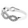 Braided Right Hand Fashion Ring with Two Rows of Diamond Rounds Set in 18K White Gold