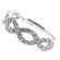 Braided Right Hand Fashion Ring with Two Rows of Diamond Rounds Set in 18K White Gold
