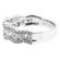 Right Hand Fashion Ring with Diamond Rounds Set Between Two Wavy Rows of Diamonds in 18K White Gold