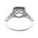 Semi-Mount Square Halo Engagement Ring with Filigree Milgrain and Diamonds Set in 18k White Gold