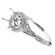 Semi-Mount Round Halo Engagement Ring with Beaded Milgrain and Diamonds Set in 18k White Gold