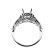 Semi-Mount Split Shank Square Halo Engagement Ring with Diamonds Set in 18k White Gold