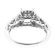 Semi-Mount Split Shank Square Halo Engagement Ring with Diamonds Set in 18k White Gold