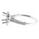 Semi-Mount Square Halo Engagement Ring with Milgrain Filigree and Diamonds Set in 18k White Gold