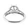 Semi-Mount Round Halo Engagement Ring with Beaded Milgrain and Diamonds in 14k White Gold