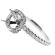 Semi-Mount Round Halo Engagement Ring with Diamonds Set in 18k White Gold