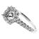 Semi-Mount Rounded Square Halo Engagement Ring with Diamonds Set in 18k White Gold