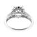 Semi Mount Split Shank Halo Engagement Ring with Diamonds Set in 18k White Gold