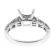 4 Prong Semi-Mount Milgrain Engraved Engagement Ring with Channel Set Princess Cut Diamonds and Micro-Pav?? Set Round Diamonds in 18k White Gold