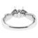 Semi-Mount Milgrain Engraved Twist Shank Engagement Ring with Diamonds Set in 18k White Gold