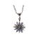 Flower Design Necklace with Marquise Shaped Sapphires and Diamond Rounds Set in 18K White Gold