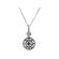 Round Dangling Halo Pendant with Beaded Milgrain and Diamonds Set in 18k White Gold