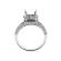 Semi-Mount Square Halo Engagement Ring with Micro-Pav?? Set Diamonds and Beaded Milgrain Engraved in 18k White Gold