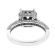 Semi-Mount Square Halo Engagement Ring with Micro-Pav?? Set Diamonds and Beaded Milgrain Engraved in 18k White Gold