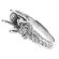 Semi-Mount Three Side Engagement Ring with Round and Princess Cut Diamonds Set in 18k White Gold