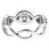 Twist Style Right Hand Fashion Ring with Bezel and Prong Set Diamond Rounds in 18K White Gold