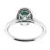 Emerald Right Hand Fashion Ring with Diamond Rounds Halo in 18K White Gold