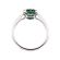 Right Hand Fashion Ring with Heart Shaped Emerald Surrounded by Diamond Halo in 18K White Gold