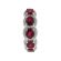 Ruby 5 Stone Right Hand Fashion Ring with Diamond Rounds in 18K White Gold