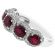 Ruby 5 Stone Right Hand Fashion Ring with Diamond Rounds in 18K White Gold