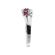 Curvy Right Hand Fashion Ring with Rubies and Bordering Diamond Rounds Set in 18K White Gold