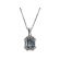 Sapphire Pendant Bordered with Diamond Rounds and Beaded Milgrain in 18K White Gold
