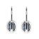 Oval Sapphire Dangling Hook Back Earrings with Diamond Halo in 18K White Gold