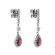 Drop Shaped Ruby Dangling Earrings with Diamond Halo in 18K White Gold
