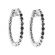 Hoop Earrings with Round Diamonds Set in 14k White Gold