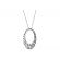Graduated Oval Pendant Formed of Round Diamonds in Leaf Shapes Set in 18k White Gold